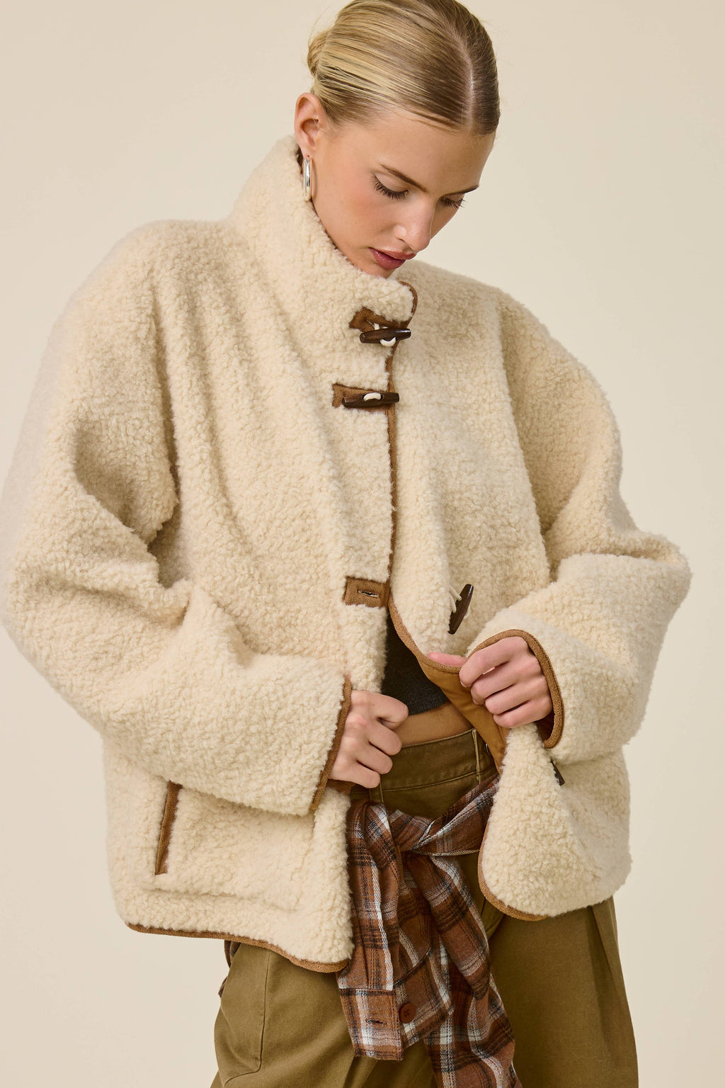 Carmel Sherpa Toggle Button Jacket