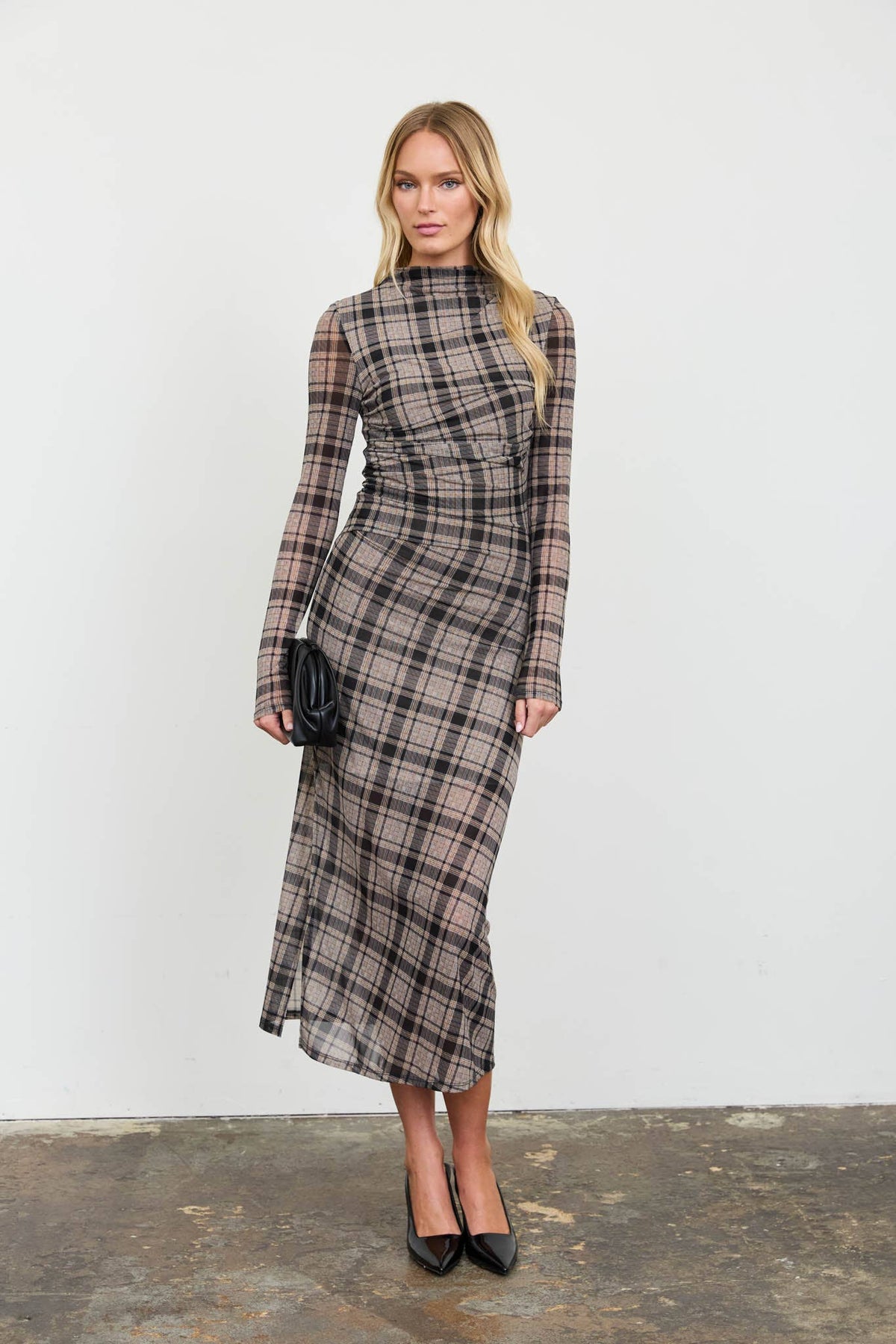 Fall Plaid Midi Dress