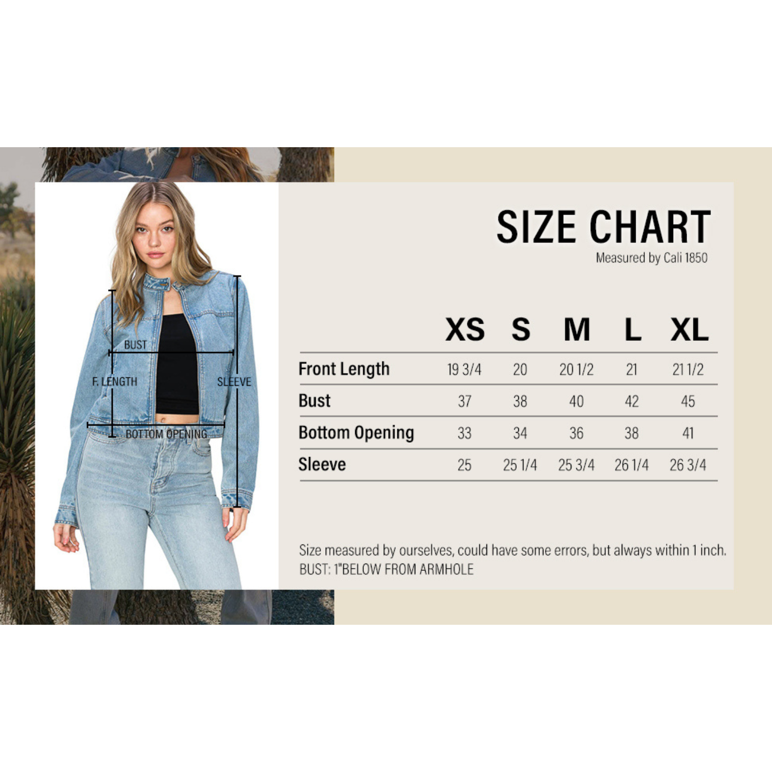 California Girl Denim Biker Jacket