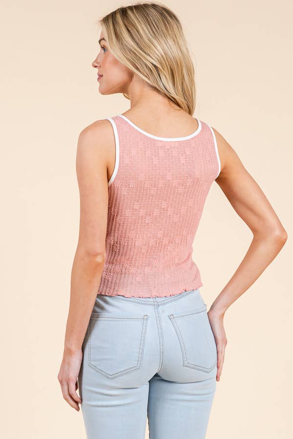 Lace tank: Soft vanilla & Black