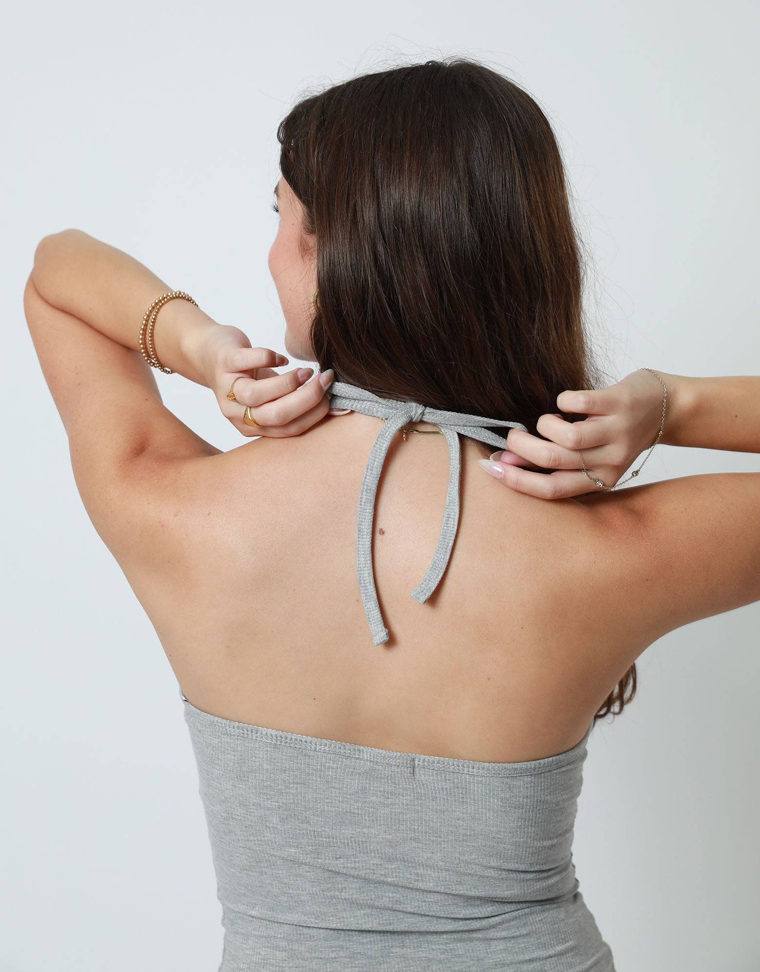 Hollywood Halter Top: Heather Grey