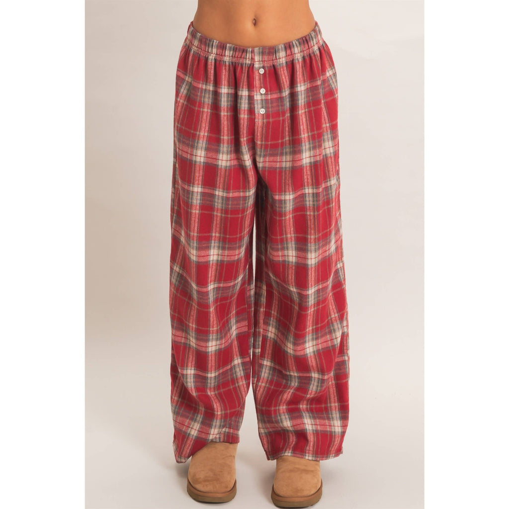 Plaid Wide-Leg Pants
