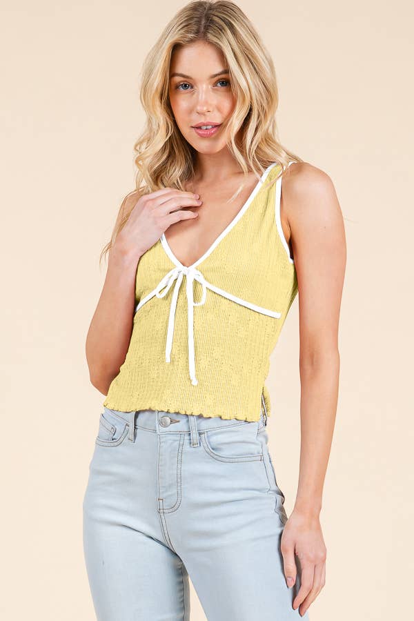 Lace tank: Soft vanilla & Black